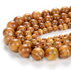 Natural Golden Sandalwood Mala Meditation Beads Round 6MM 8MM 10MM 12MM Loose Beads 16 inch BULK LOT (6A-W0)