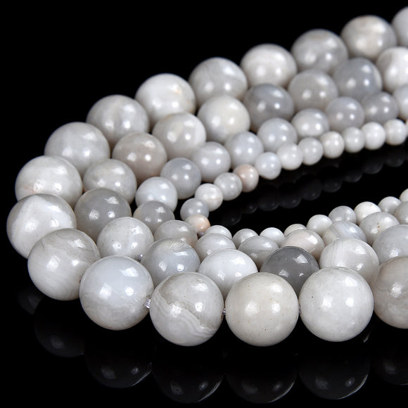 Natural White Crazy Lace Agate Gemstone Round 4MM 6MM 8MM 10MM Loose Beads (D548)