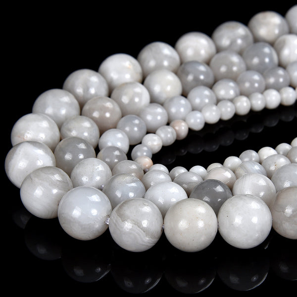Natural White Crazy Lace Agate Gemstone Round 4MM 6MM 8MM 10MM Loose Beads (D548)