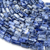 Natural Sodalite Gemstone 12X8MM Faceted Cylinder Round Tube Loose Beads (D465)