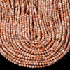 Natural Sunstone Gemstone Grade AA 4MM Micro Faceted Round Loose Beads 15 inch Full Strand (80018234-P98)