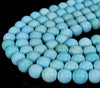 Blue Matte Turquoise Gemstone Round 12MM Loose Beads (D550)
