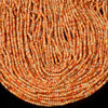 Natural Orange Coral Gemstone Grade AAA Micro Faceted Rondelle 3X2MM Loose Beads (P87)
