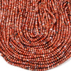 Natural Red White Brecciated Jasper Gemstone Grade A Micro Faceted Rondelle 3X2MM 4X3MM Loose Beads (P88)