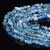 Natural Aquamarine Gemstone Pebble Nugget 6-8MM Loose Beads (D641)