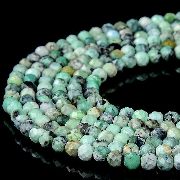 Natural Variscite Gemstone Grade AA 3MM Micro Faceted Round Loose Beads 15 inch Full Strand (80018163-P93)