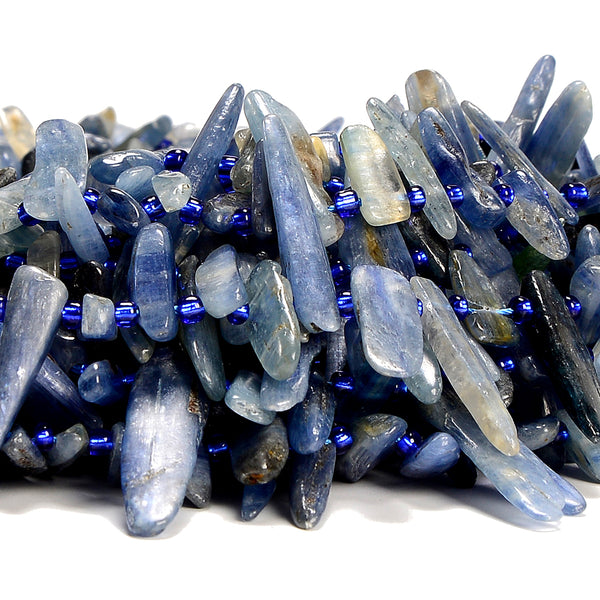 Natural Kyanite Gemstone Stick Pebble Chip 16-31MM Loose Beads (D715)
