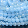 Aqua Blue Jade Gemstone Faceted Round 6MM 8MM Loose Beads (D633)