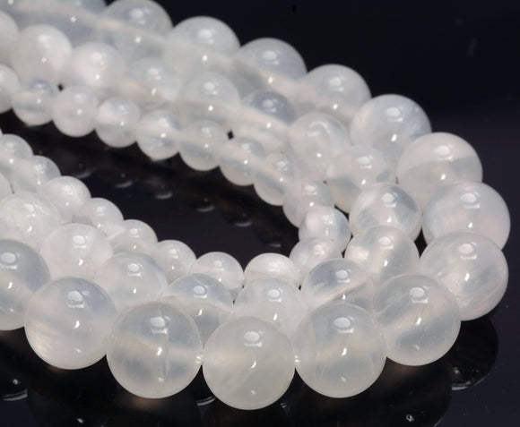 White Calcite Gemstone Grade AAA Round 6mm 8mm 10mm Loose Beads 15.5 Inch Full Strand (A255)