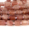 Natural Strawberry Lepidocrocite Quartz Gemstone Faceted Round Tube Hexagon 10X8MM Loose Beads (D721)