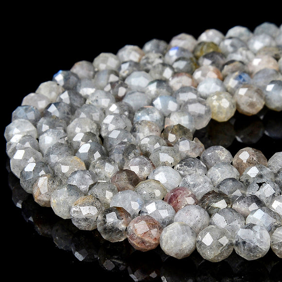 Natural Labradorite Gemstone Grade AA Micro Faceted Round 5MM Loose Beads (P99)