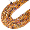 Natural Yellow Mookaite Gemstone 12X8MM Faceted Cylinder Round Tube Loose Beads (D464)