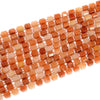 Natural Orange Aventurine Gemstone Faceted Round Tube Hexagon 10X8MM Loose Beads (D720)