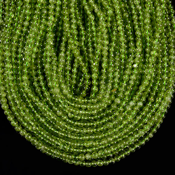 Natural Peridot Gemstone Grade AAA Round 3MM 4MM 5MM Loose Beads (D607)