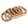 Natural Aromatic Sandalwood Round Bracelet 6MM 8MM 10MM 12MM 7.5 inch Strand (S58)