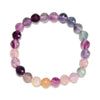 Natural Multi Color Fluorite Gemstone Grade AAA Micro Faceted Round Bracelet 8MM 7.5 inch Strand (80021361-S56)