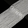 4X4MM Titanium Silver Hematite Gemstone Rounded Cube Loose Beads 15.5 inch Full Strand (80021663-840)