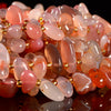 Natural Carnelian Agate Gemstone Stick Pebble Chip 9-17MM Loose Beads (D713)