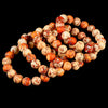 Matte Orange Brown Tibetan Dragon Agate Gemstone Grade AAA Round Bracelet 12MM 8 inch Strand (80021379-S57)
