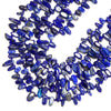 Natural Lapis Lazuli Gemstone Stick Pebble Chip 9-17MM Loose Beads (D714)