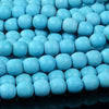 Matte Turquoise Gemstone 11X11MM Barrel Drum Loose Beads (D419)