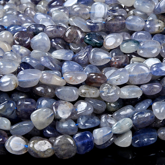 Natural Iolite Gemstone 8-10MM Pebble Nugget Loose Beads (D467)