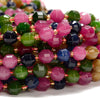 Tourmaline Color Jade Gemstone Faceted Prism Double Point Cut 8MM Loose Beads (D634)