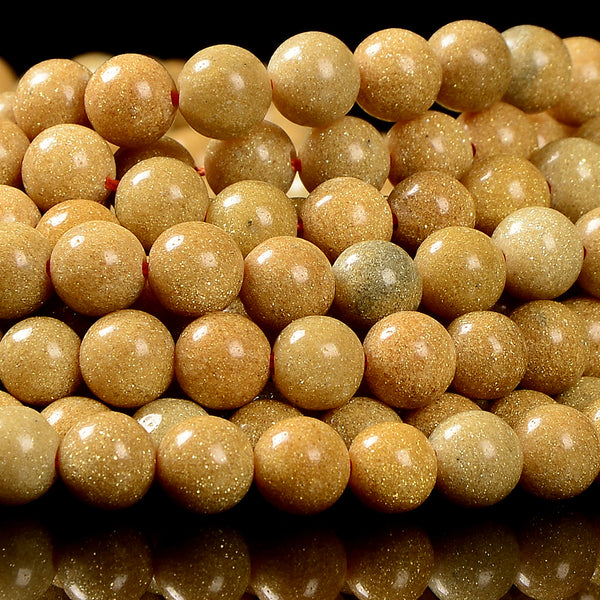 Golden Sandstone Gemstone Round 6MM 8MM 10MM Loose Beads (D711)