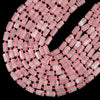 Natural Rare Pink Mangano Calcite UV Reactive Gemstone Faceted Cylinder Round Tube 12X8MM Loose Beads (D712)