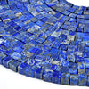 Natural Lapis Lazuli Gemstone Square Cube 7MM Loose Beads 7 inch Half Strand (80019014-D523)
