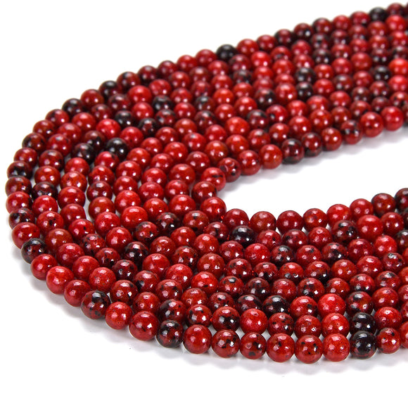 Red Turquoise Gemstone Round 4MM Loose Beads 15.5 inch Full Strand (80019211-P103)