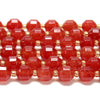 Carnelian Red Jade Gemstone Faceted Prism Double Point Cut 8MM Loose Beads (D634)