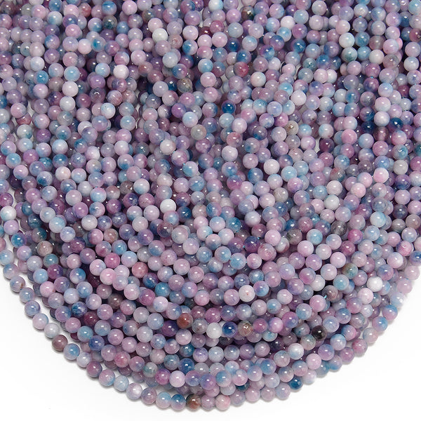 Purple Blue Jade Gemstone Round 4MM Loose Beads 14.5 inch Full Strand (80020082-D617)