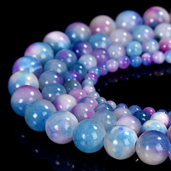 Blue Pink Persian Jade Gemstone Round 4MM 6MM 8MM 10MM Loose Beads (D573)