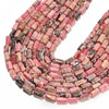 Natural Argentina Rhodochrosite Gemstone Faceted Round Tube 12X8MM Loose Beads (D603)