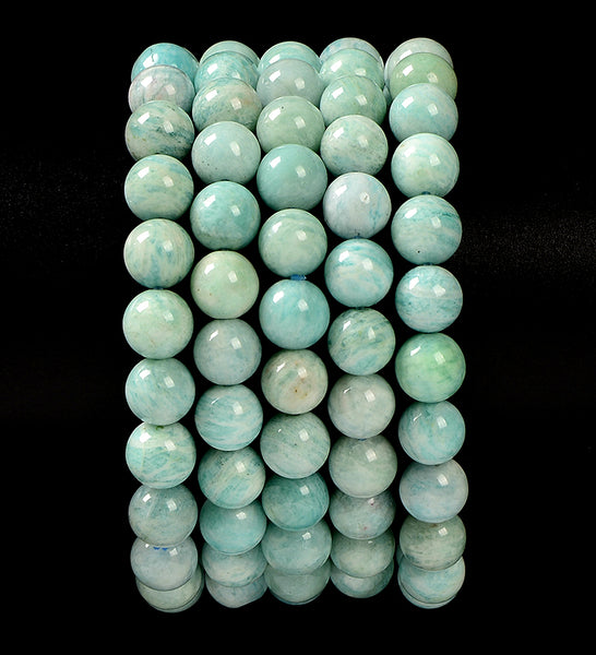 Natural Amazonite Gemstone Grade AAA Round Bracelet 8MM 7.5 inch Strand (80021376-S57)