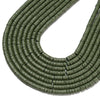Dark Green Lava Gemstone Rondelle Heshi Slice 4X2MM 6X3MM Loose Beads (D645)