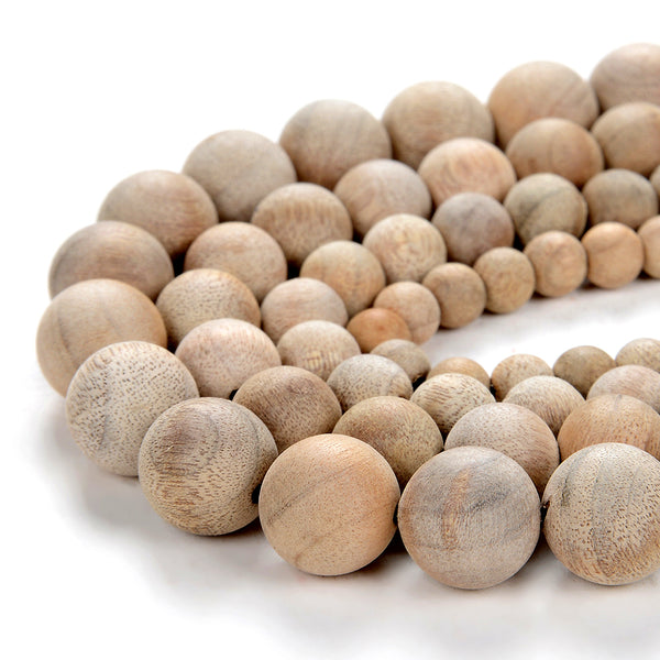 Natural Matte Aromatic Sandalwood Mala Meditation Beads Round 6MM 8MM 10MM 12MM Loose Beads 16 inch BULK LOT (4-W0)