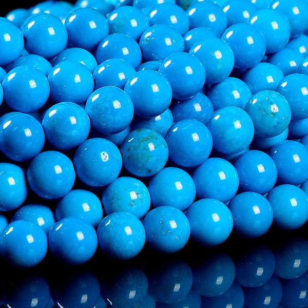 Blue Turquoise Gemstone Round 4MM 6MM 8MM 10MM Loose Beads (D705)
