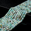 Natural Peruvian Amazonite Gemstone Grade A Micro Faceted Rondelle 5X3MM 6X4MM Loose Beads (P90)