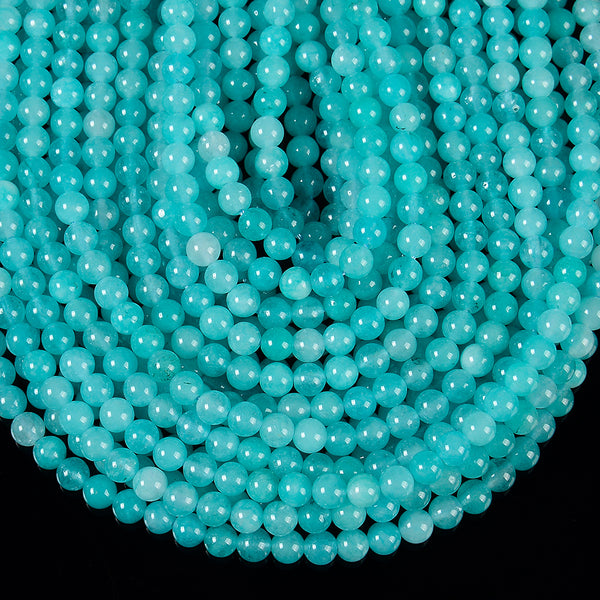 Amazonite Blue Jade Gemstone Round 6MM Loose Beads 14.5 inch Full Strand (80020208-D627)