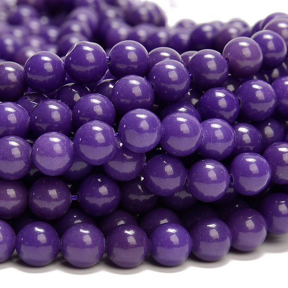 Purple Jade Gemstone Round 8MM Loose Beads 14.5 inch Full Strand (80020084-D618)
