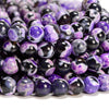 Black Purple Fire Agate Gemstone Round 6MM 8MM 10MM Loose Beads (D702)