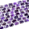 Natural Amethyst Gemstone 30X20MM Rectangle Loose Beads (D419)