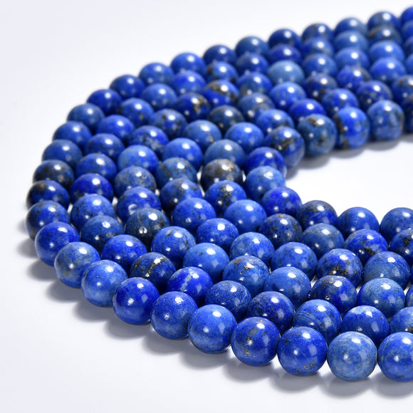 Natural Denim Blue Lapis Gemstone Round 8MM Loose Beads (D554)