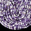 Chevron Amethyst Gemstone Round 4MM 5MM 6MM 7MM Loose Beads (D504)