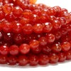 Carnelian Red Jade Gemstone Facetecd Round 8MM Loose Beads (D631)