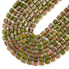 Natural Unakite Gemstone Faceted Round Tube Hexagon 10X8MM Loose Beads (D721)