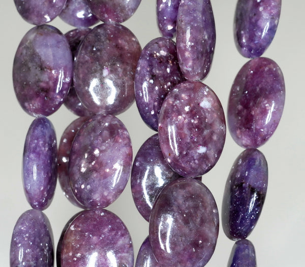 20X15mm Purple Lepidolite Gemstone Grade AA Oval Loose Beads 15.5 inch Full Strand (90188247-662)