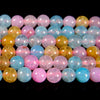 Pink Blue Yellow Cracked Agate Gemstone Round 6MM 8MM 10MM Loose Beads (D706)